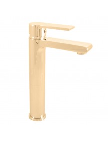 Mitigeur lavabo haut COLORADO en laiton doré H. 26 cm