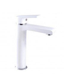 Mitigeur lavabo haut COLORADO en laiton blanc chromé H. 26 cm