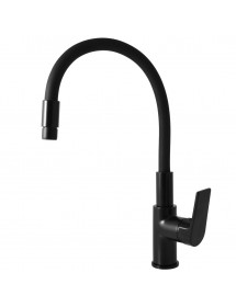 Mitigeur évier à mémoire de forme en laiton noir COLORADO H. 36 cm
