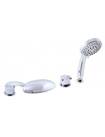 Mitigeur baignoire à cascade DANUBIO avec inverseur 4 trous en laiton chromé