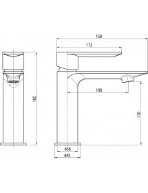 Mitigeur lavabo NIL en laiton rose gold brossé sans siphon