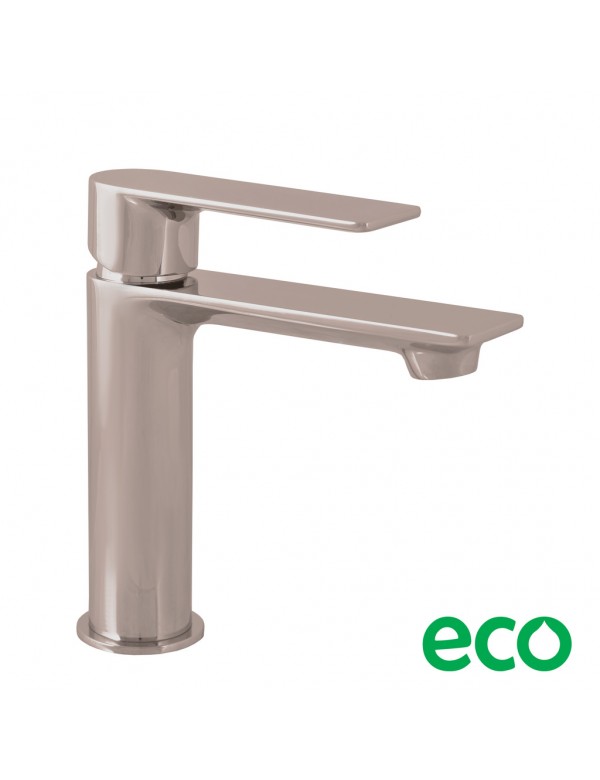 Mitigeur lavabo NIL en laiton métal gris poli sans siphon Mitigeur lavabo NIL en laiton métal gris poli sans siphon