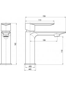 Mitigeur lavabo NIL en laiton chromé sans siphon