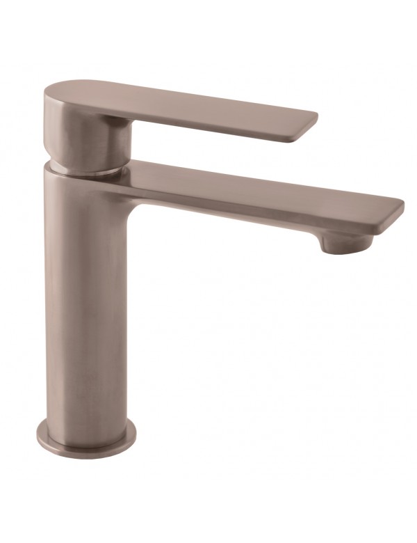 Mitigeur lavabo NIL en laiton métal gris brossé sans siphon Mitigeur lavabo NIL en laiton métal gris brossé sans siphon