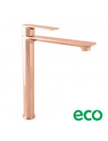 Mitigeur lavabo haut  NIL en laiton rose gold poli sans siphon H. 26,1 cm