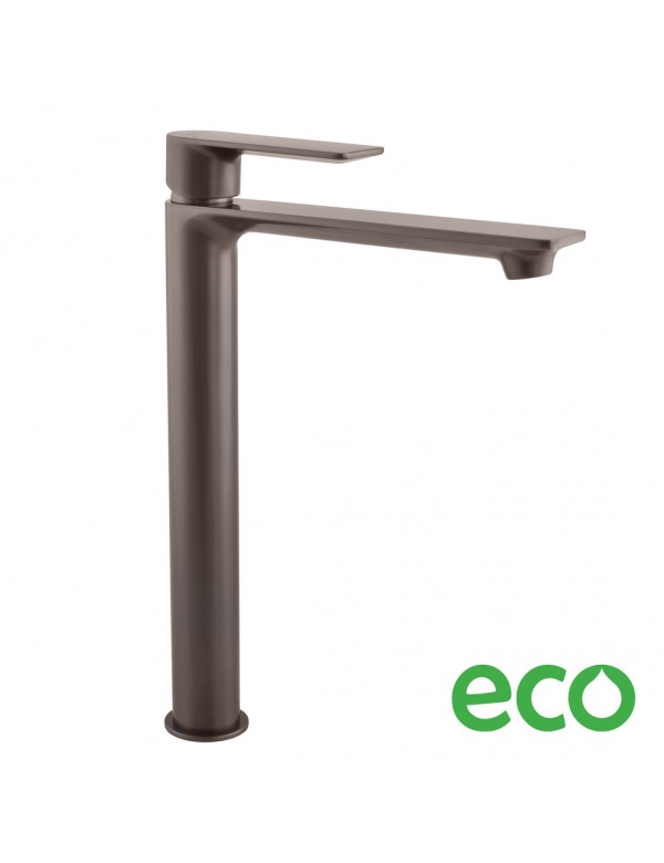 Mitigeur lavabo haut NIL en laiton gris métal sans siphon H. 26,1 cm Mitigeur lavabo haut NIL en laiton gris métal sans siphon H. 26,1 cm
