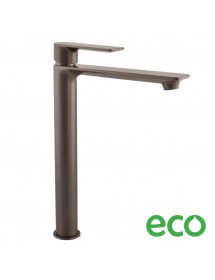 Mitigeur lavabo haut NIL en laiton gris métal sans siphon H. 26,1 cm