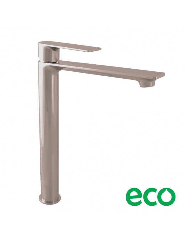 Mitigeur lavabo haut NIL en laiton métal gris brossé sans siphon H. 26,1 cm Mitigeur lavabo haut NIL en laiton métal gris brossé sans siphon H. 26,1 cm