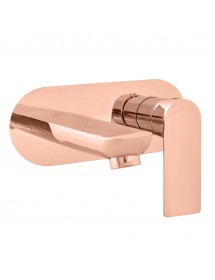 Mitigeur lavabo mural NIL en laiton rose gold poli