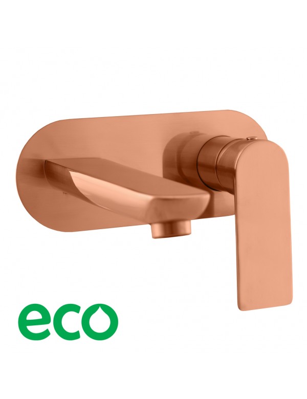 Mitigeur lavabo mural NIL en laiton rose gold brossé