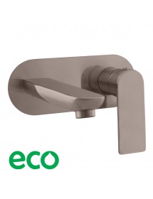 Mitigeur lavabo mural NIL en laiton métal gris