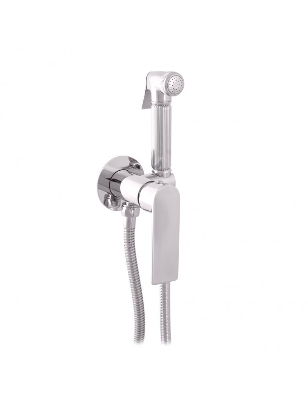 Mitigeur bidet mural NIL en laiton chromé avec arrêt sur la douchette Mitigeur bidet mural NIL en laiton chromé avec arrêt sur la douchette