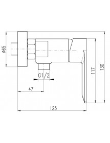 Mitigeur douche mural NIL en laiton métal gris brossé