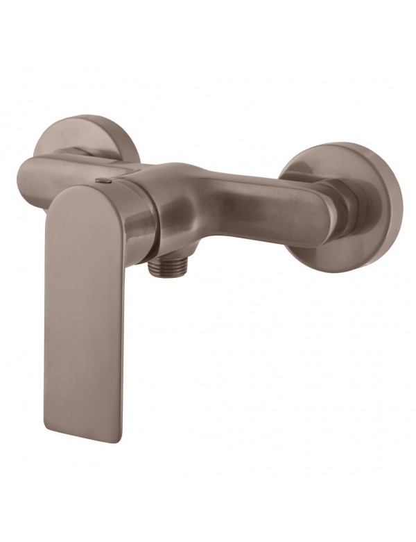 Mitigeur douche mural NIL en laiton métal gris brossé