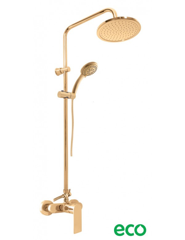 Colonne de douche NIL en laiton doré brossé H. 116 cm Colonne de douche NIL en laiton doré brossé H. 116 cm