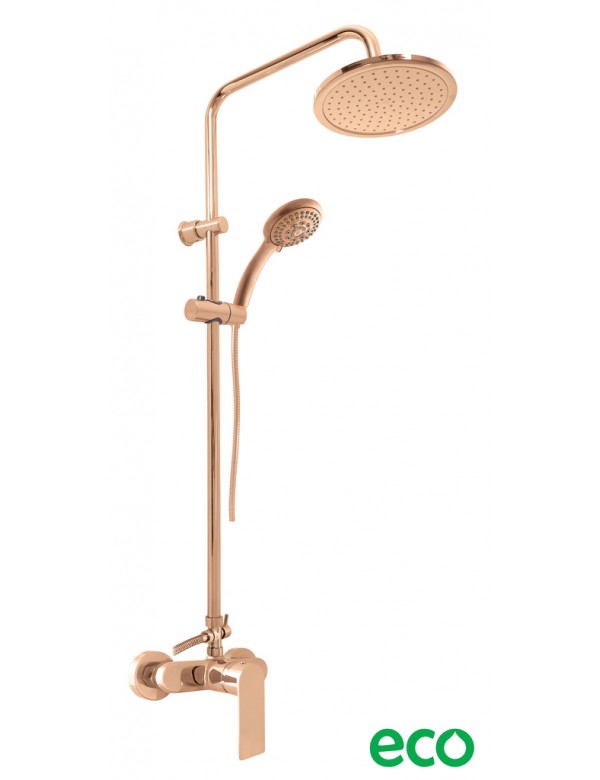 Colonne de douche NIL en laiton rose gold poli H. 116 cm Colonne de douche NIL en laiton rose gold poli H. 116 cm