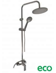 Colonne de douche NIL en laiton métal gris brossé H. 116 cm