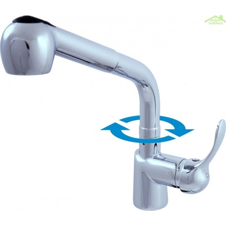 Mitigeur évier LABE laiton chromé avec douchette extractible Mitigeur évier LABE laiton chromé avec douchette extractible