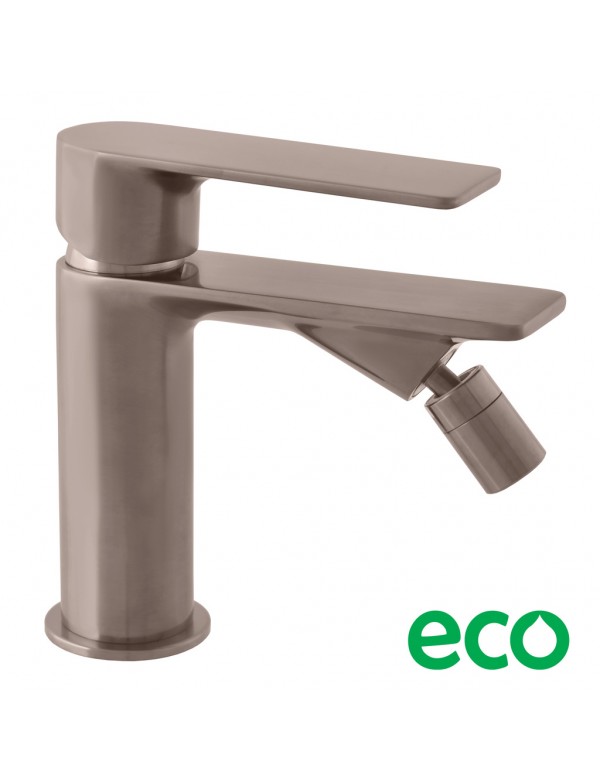 Mitigeur bidet à poser NIL en laiton métal gris brossé sans siphon Mitigeur bidet à poser NIL en laiton métal gris brossé sans siphon