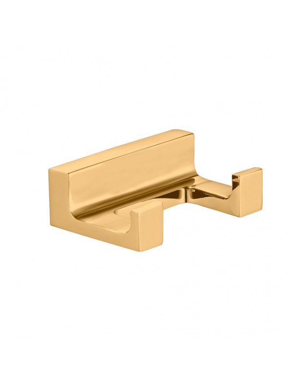 Patère double rétro NIL en laiton doré brossé 6x4,2x2,1 cm Patère double rétro NIL en laiton doré brossé 6x4,2x2,1 cm
