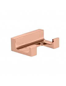 Patère double rétro NIL en laiton rose gold poli 6x4,2x2,1 cm