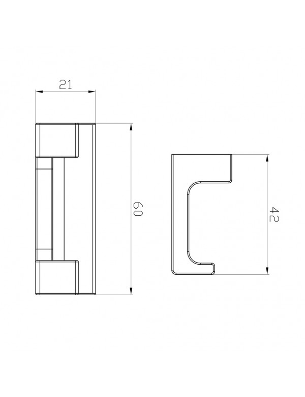Patère double rétro NIL en laiton rose gold brossé 6x4,2x2,1 cm