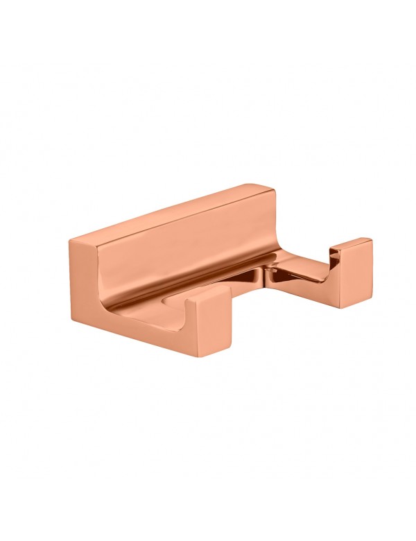 Patère double rétro NIL en laiton rose gold brossé 6x4,2x2,1 cm Patère double rétro NIL en laiton rose gold brossé 6x4,2x2,1 cm