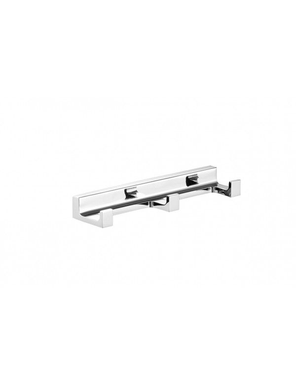 Patère triple rétro NIL en laiton chromé 16x4,2x2,1 cm Patère triple rétro NIL en laiton chromé 16x4,2x2,1 cm