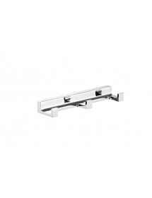 Patère triple rétro NIL en laiton chromé 16x4,2x2,1 cm