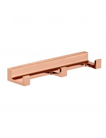 Patère triple rétro NIL en laiton rose gold brossé 16x4,2x2,1 cm