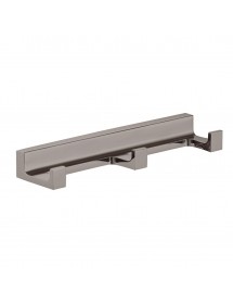Patère triple rétro NIL en laiton métal gris brossé 16x4,2x2,1 cm