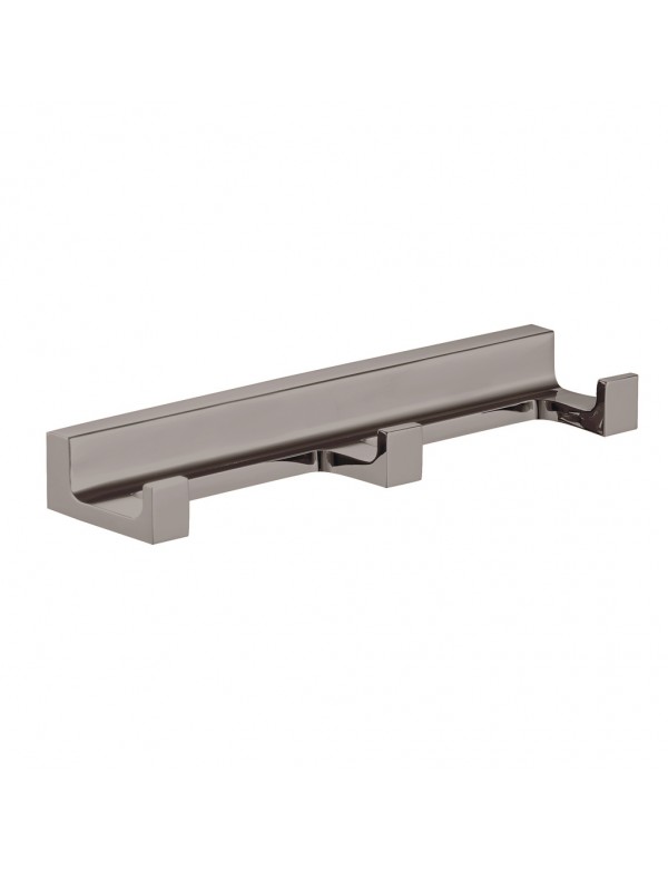 Patère triple rétro NIL en laiton métal gris brossé 16x4,2x2,1 cm Patère triple rétro NIL en laiton métal gris brossé 16x4,2x2,1 cm