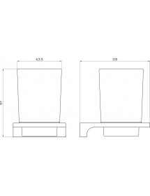 Porte-verre rétro NIL en verre 10x6,35x9,7cm Porte-verre rétro NIL en verre 10x6,35x9,7cm