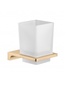 Porte-verre rétro NIL en verre et laiton doré 10x6,35x9,7cm