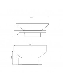 Porte-savon mural NIL en verre et laiton chromé 11,05x10,3x4,25 cm Porte-savon mural NIL en verre et laiton chromé 11,05x10,3x4,25 cm