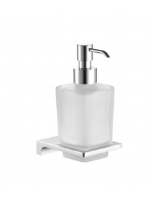 Distributeur de savon mural NIL en verre et laiton chromé 10,55x6,35x16,05 cm