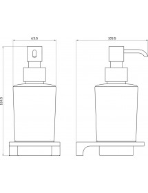 Distributeur de savon mural NIL en verre et laiton doré 10,55x6,35x16,05 cm Distributeur de savon mural NIL en verre et laiton doré 10,55x6,35x16,05 cm