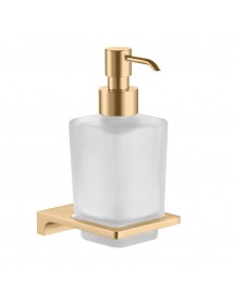 Distributeur de savon mural NIL en verre et laiton doré 10,55x6,35x16,05 cm