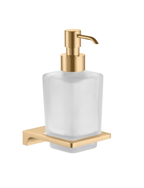 Distributeur de savon mural NIL en verre et laiton doré 10,55x6,35x16,05 cm Distributeur de savon mural NIL en verre et laiton doré 10,55x6,35x16,05 cm