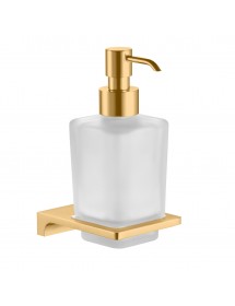 Distributeur de savon mural NIL en verre et laiton doré brossé 10,55x6,35x16,05 cm