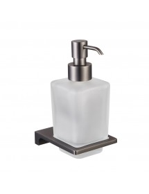 Distributeur de savon mural NIL en verre et laiton métal gris 200 ml