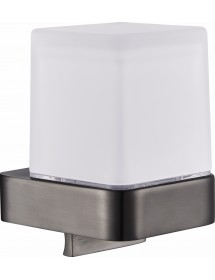 Distributeur de savon mural NIL en laiton métal gris et verre 200 ml