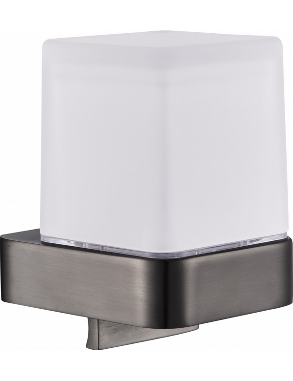 Distributeur de savon mural NIL en laiton métal gris et verre 200 ml
