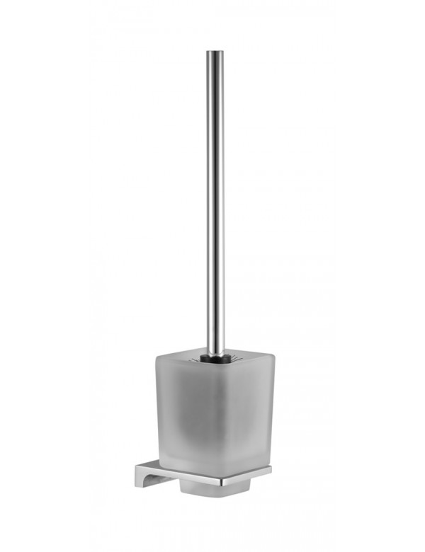 Brosse WC murale NIL en laiton chromé et verre H.36,5 cm Brosse WC murale NIL en laiton chromé et verre H.36,5 cm