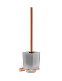 Brosse WC murale NIL en laiton rose gold poli et verre H.36,5 cm