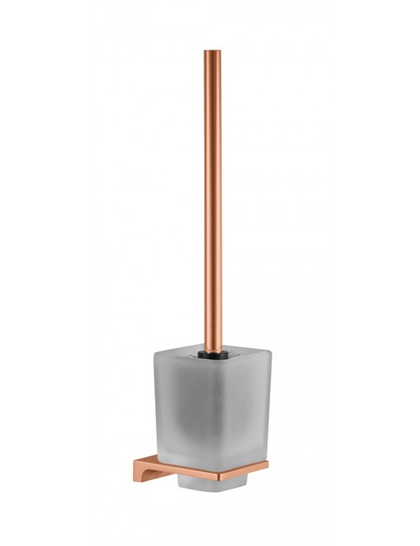 Brosse WC murale NIL en laiton rose gold poli et verre H.36,5 cm Brosse WC murale NIL en laiton rose gold poli et verre H.36,5 cm