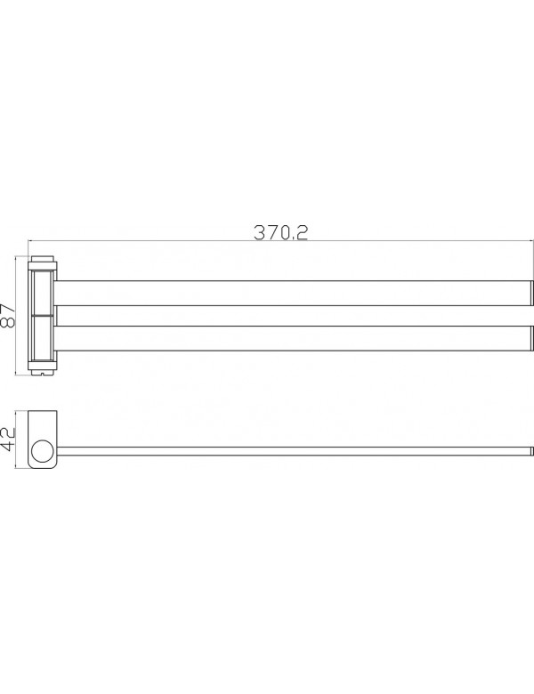 Porte-serviettes double rotatif  NIL en laiton doré 37 cm