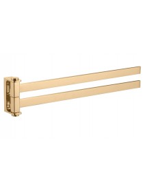 Porte-serviettes double rotatif  NIL en laiton doré 37 cm
