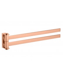 Porte-serviettes double rotatif  NIL en laiton rose gold poli 37 cm