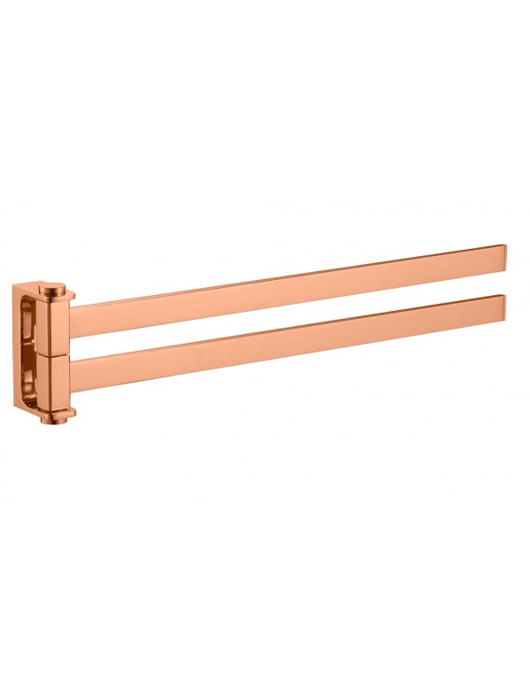 Porte-serviettes double rotatif NIL en laiton rose gold brossé 37 cm Porte-serviettes double rotatif NIL en laiton rose gold brossé 37 cm